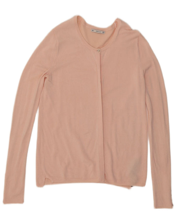 Zara Damen Strickjacke UK 12 Mittelrosa Viskose
