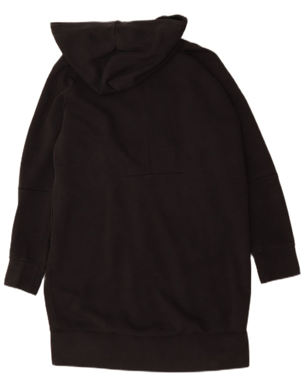 Maglione con cappuccio e zip a lunga linea da donna Adidas UK 12/14 Cotone nero medio