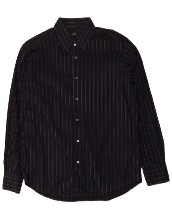 Hugo Boss Herreskjorte str. 41 16 Stor sortstribet bomuld