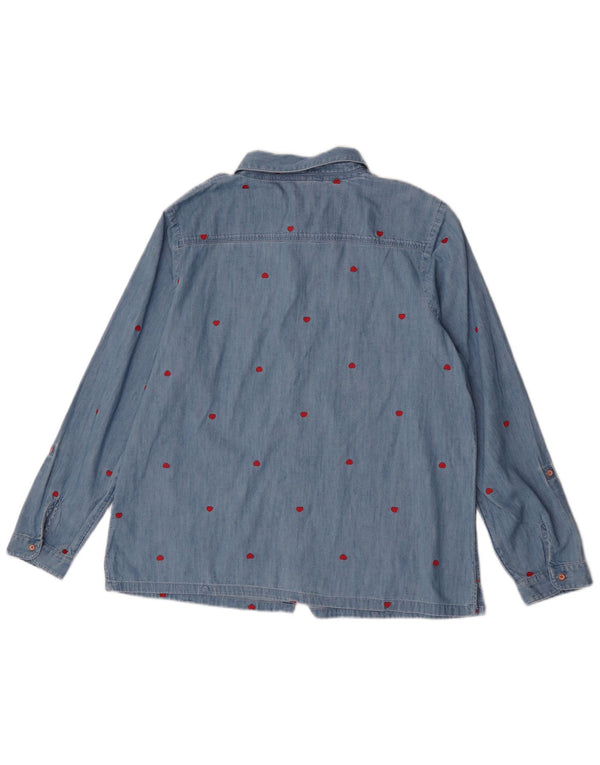 Camicia da donna con motivo astratto White Stuff UK 16 grande cotone blu