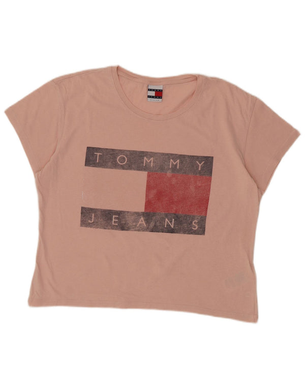 Tommy Hilfiger Womens Loose Fit Graphic T-Shirt Top UK 14 Medium Pink