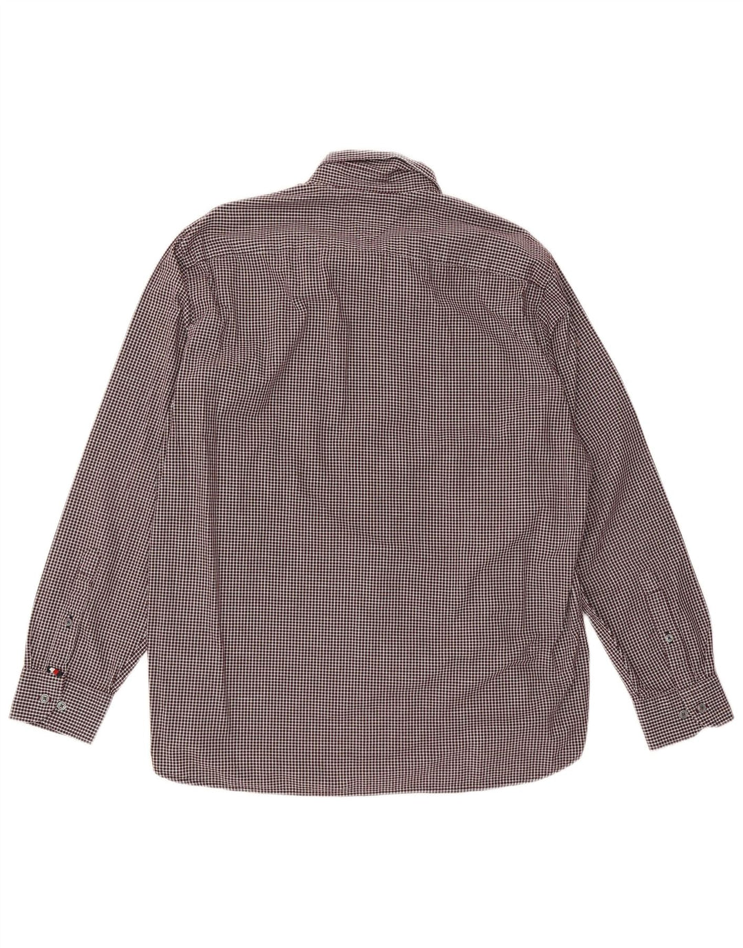 TOMMY HILFIGER Mens Regular Fit Shirt XL Maroon Gingham Cotton