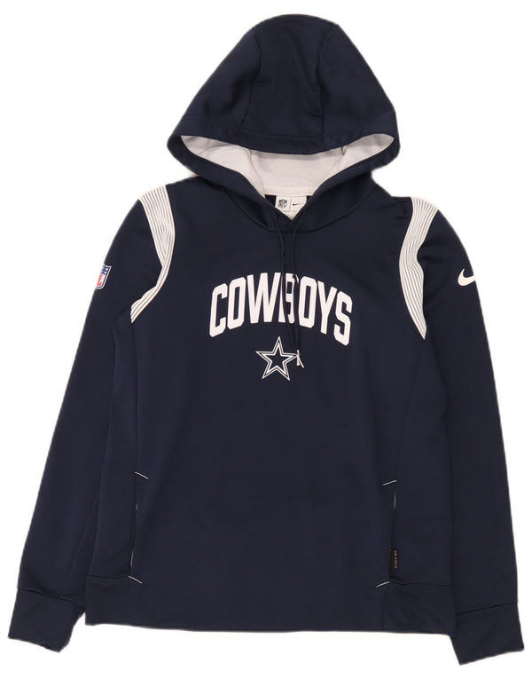 Nike Herre Dallas Cowboys Grafisk Hoodie Jumper Small Navy Blue Colourblock