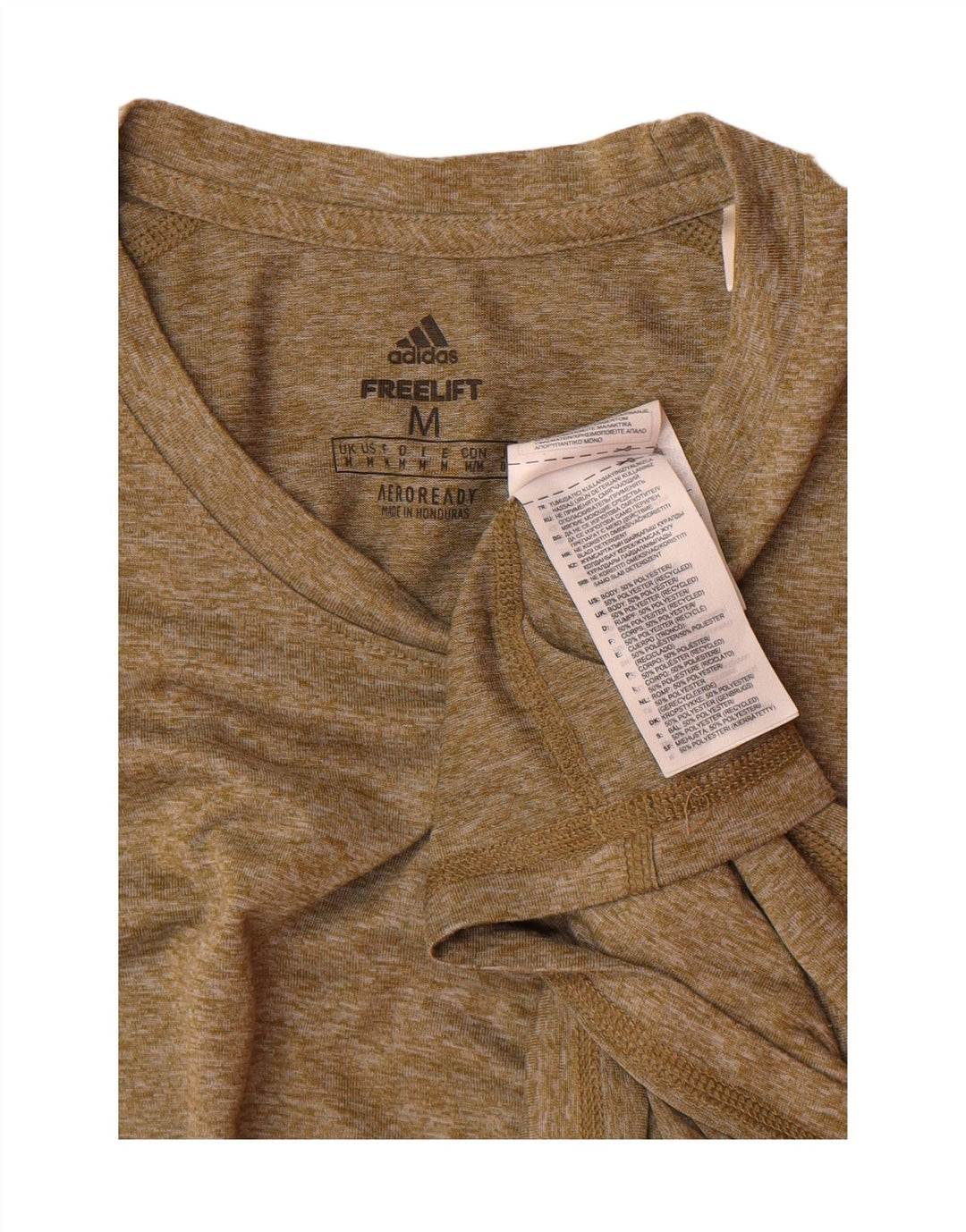 ADIDAS Mens Aeroready T-Shirt Top Medium Brown Flecked Polyester