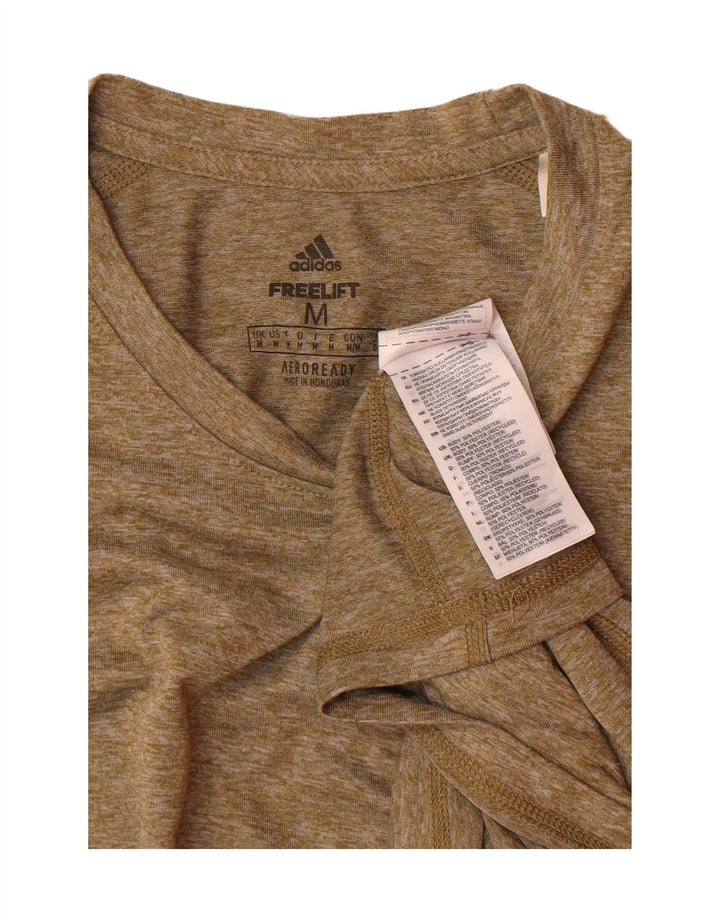 ADIDAS Mens Aeroready T-Shirt Top Medium Brown Flecked Polyester