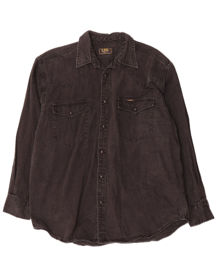 Lee Herre denimskjorte Stor sort bomuld