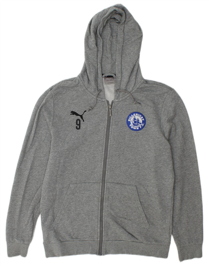Puma Mens Graphic Zip Hoodie Sweater Medium Grey Cotton