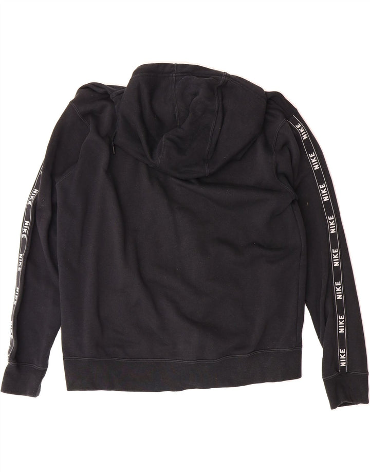NIKE Mens Graphic Zip Hoodie Sweater Medium Black Cotton Vintage Nike and Second-Hand Nike from Messina Hembry 