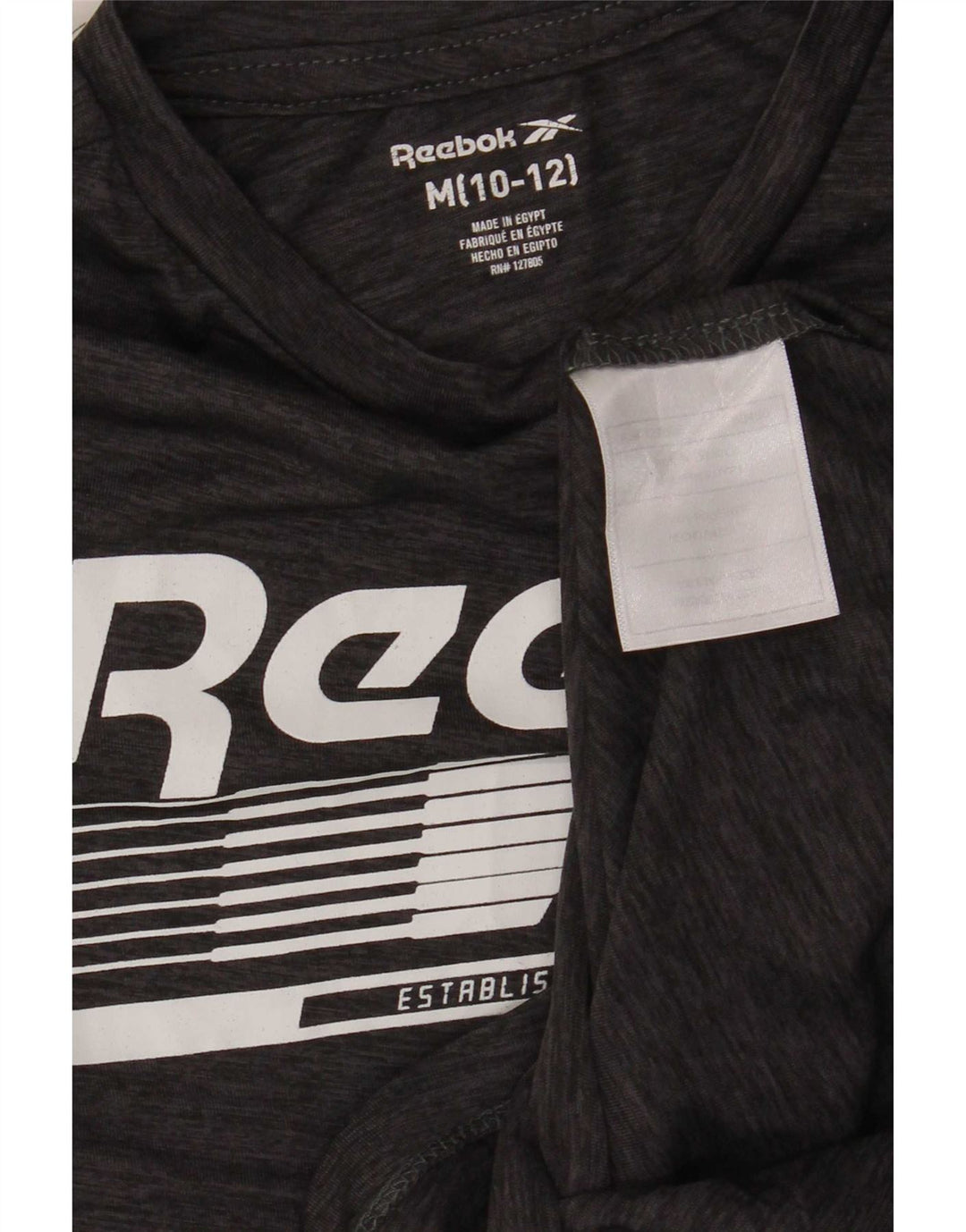 Reebok Boys Graphic T-Shirt Top 10-11 Years Medium Grey Polyester