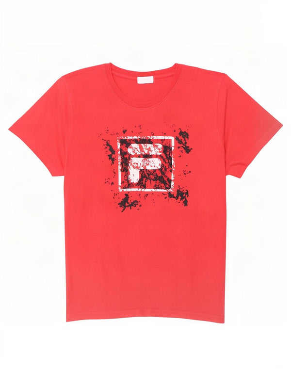 Fila Boys Graphic T-Shirt Top 13-14 Years Pink Cotton