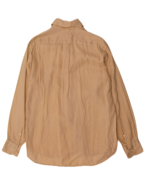 Brooksfield Mens Shirt Size 40 Medium Beige Linen