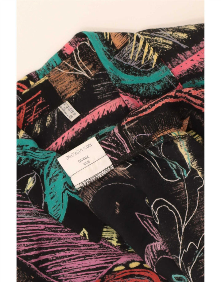 Vintage Womens Shirt Blouse UK 14 Large Multicoloured Patchwork Viscose