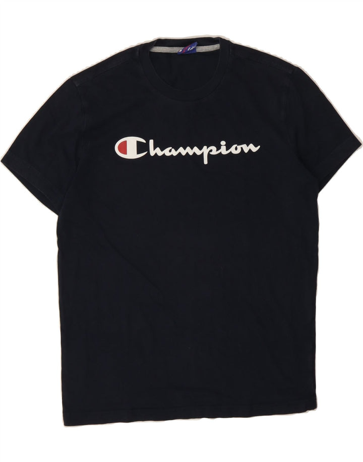 CHAMPION Mens Graphic T-Shirt Top Small Navy Blue Vintage Champion and Second-Hand Champion from Messina Hembry 