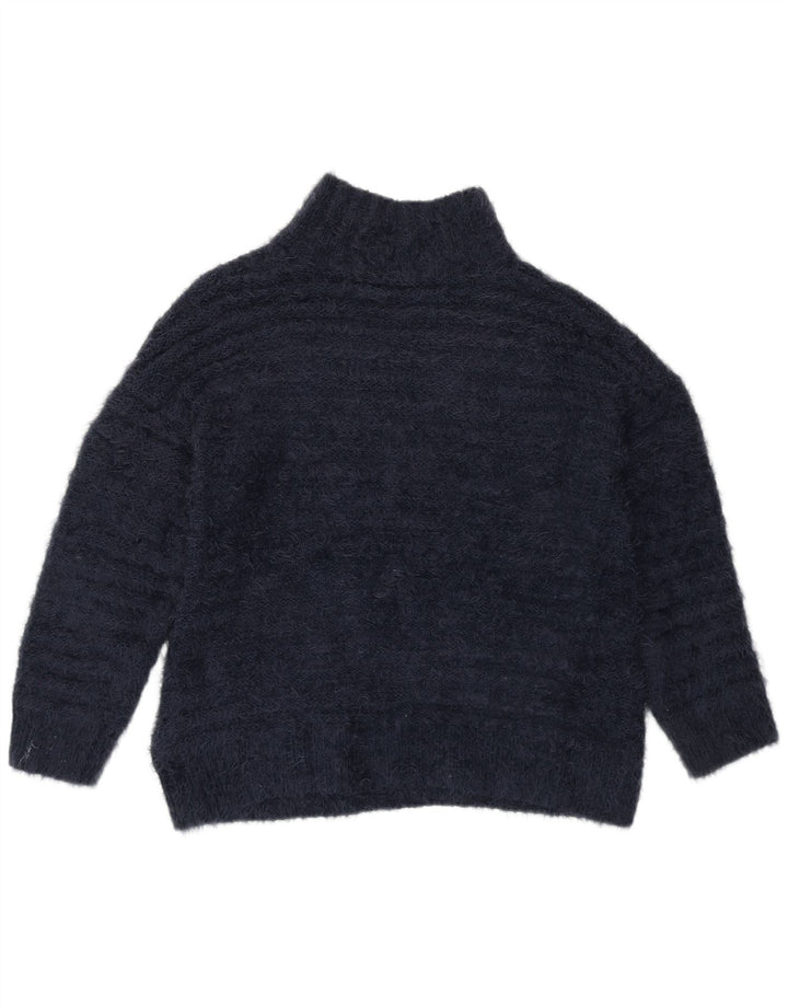 MARKS & SPENCER Womens Turtle Neck Jumper Sweater UK 14 Medium Navy Blue