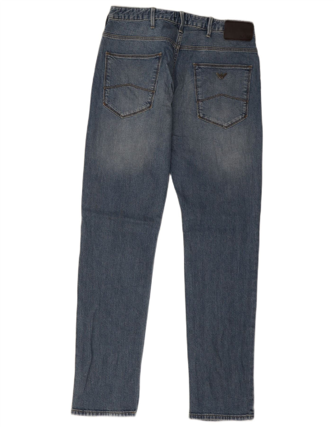 Armani Mens Straight Jeans W30 L31 Blue Cotton