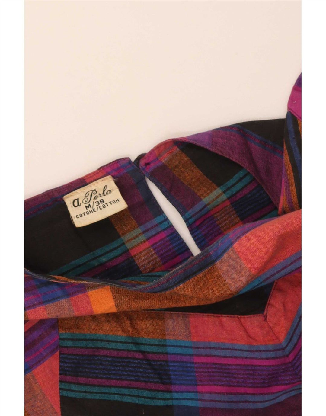 Vintage Womens Oversized Tent Dress EU 38 Medium Multicoloured Check Cotton