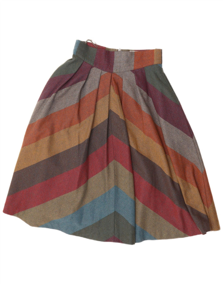 VINTAGE Womens A-Line Skirt EU 40 Medium W30 Multicoloured Striped