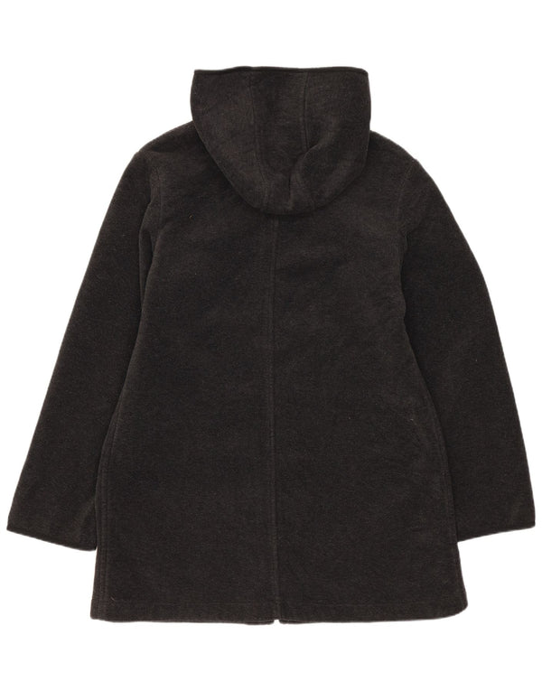 Benetton Womens Hooded Fleece Jacket UK 12 Medium Grey