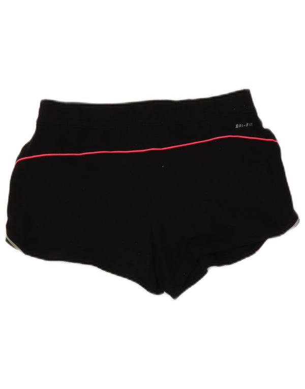 Nike Dame Dri Fit grafiske sportsshorts UK 14 Medium Sort Bomuld