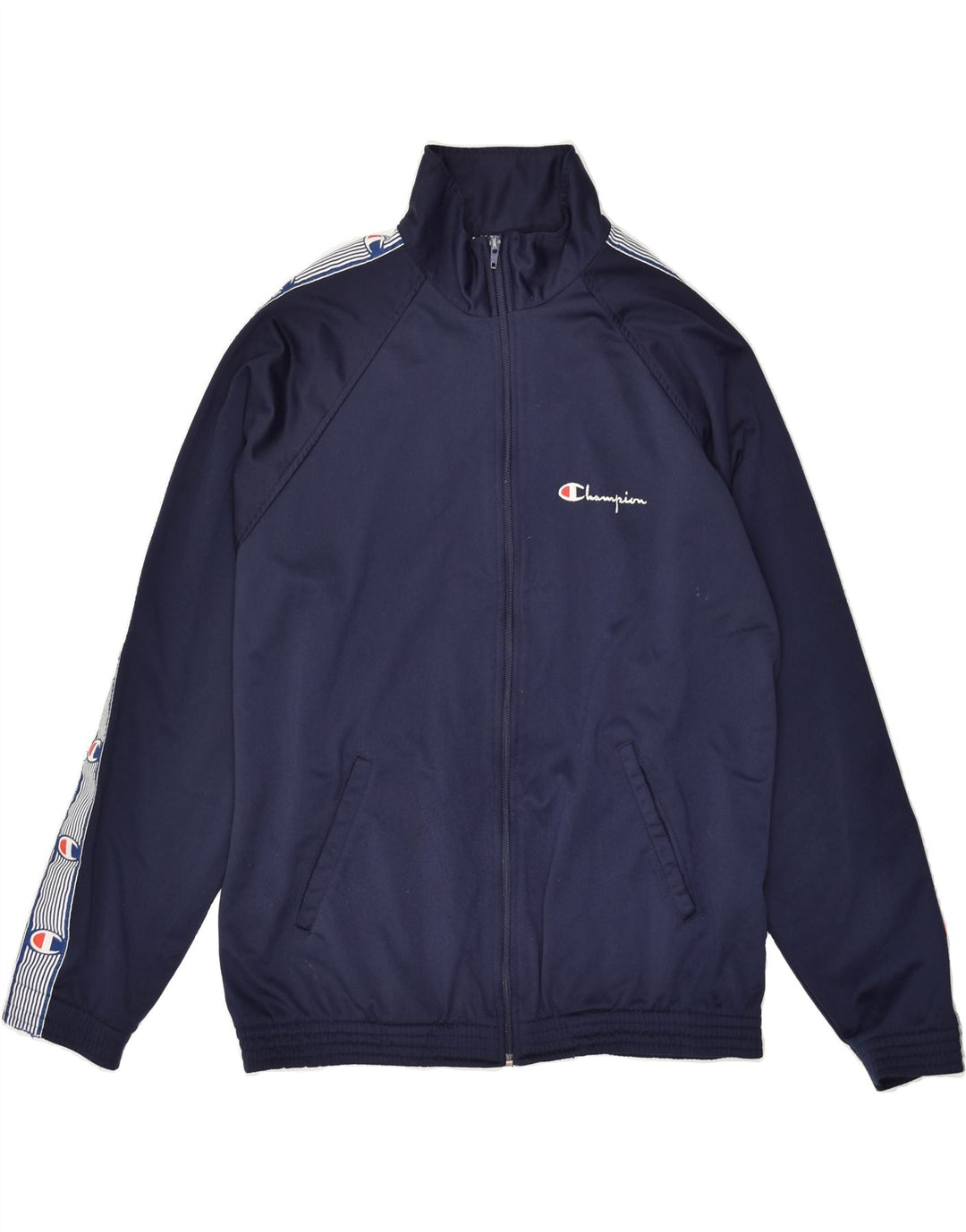 CHAMPION Mens Tracksuit Top Jacket Large Navy Blue Polyester Vintage Champion and Second-Hand Champion from Messina Hembry 