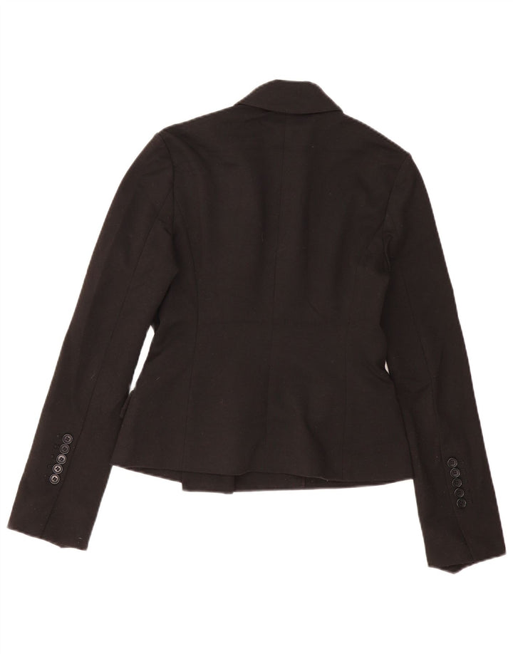 BCBGMAXAZRIA Womens Double Breasted Blazer Jacket UK 6 XS Black Polyester