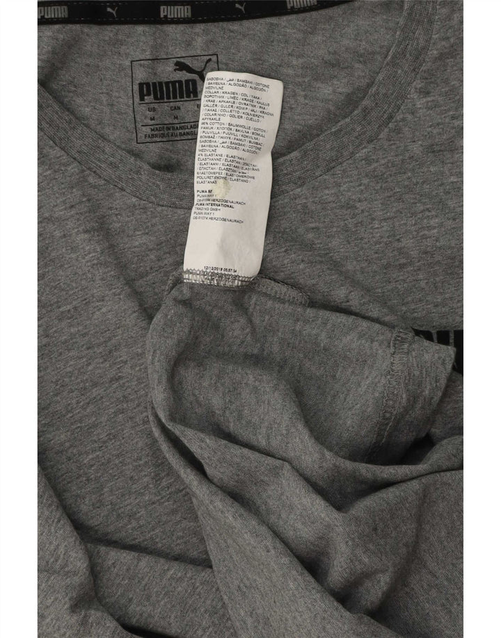 Puma Mens T-Shirt Top Medium Grey Cotton