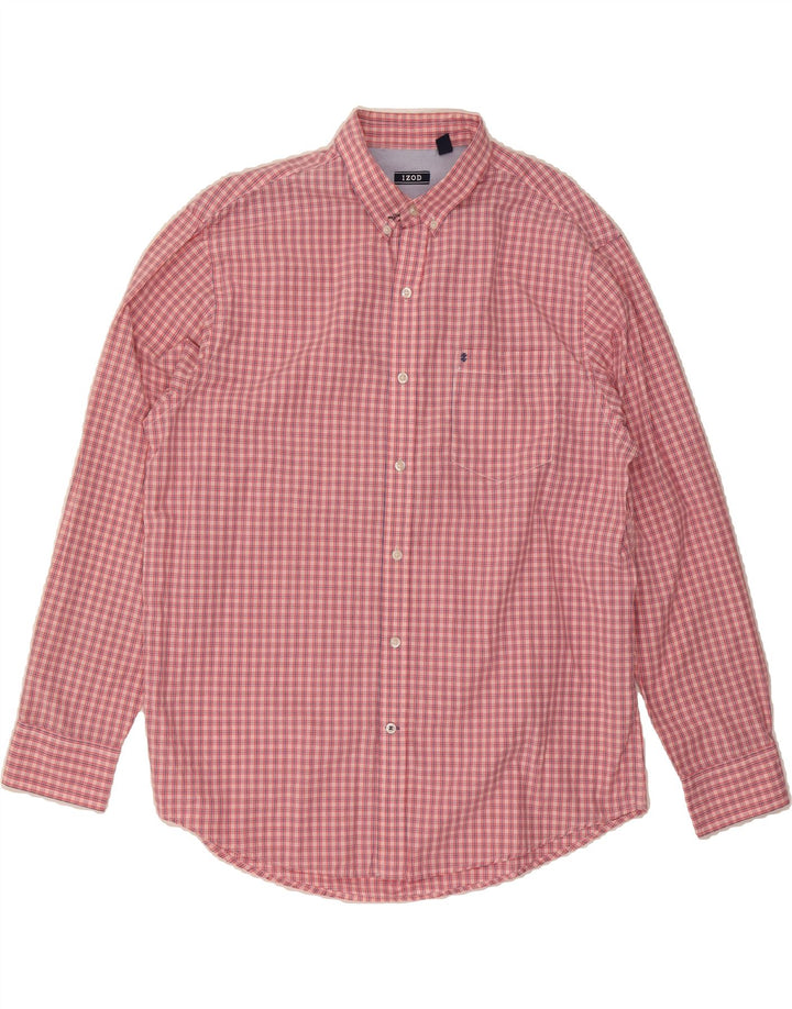 IZOD Mens Shirt Large Pink Check Cotton Vintage Izod and Second-Hand Izod from Messina Hembry 