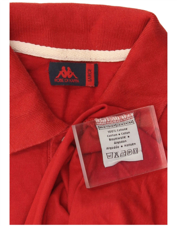 Kappa Mens Polo Shirt Large Red Cotton