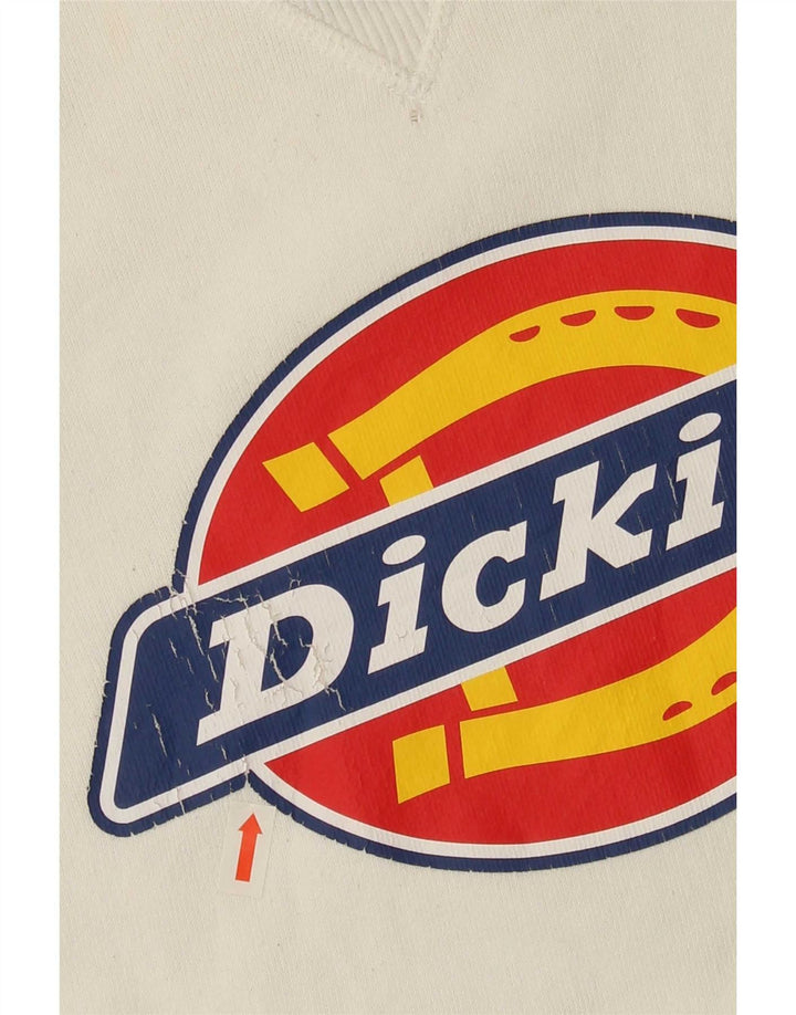 Dickies Mens Graphic Sweatshirt Jumper XS White Cotton