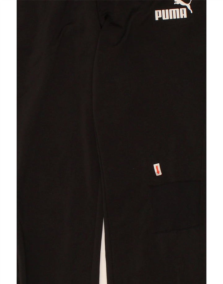 PUMA Boys Tracksuit Trousers Joggers 11-12 Years  Black Polyester Vintage Puma and Second-Hand Puma from Messina Hembry 