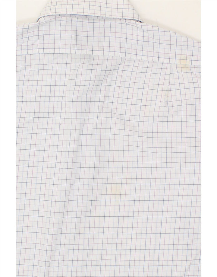 DOCKERS Mens Fitted Shirt Size 15 1/2 Medium White Check Cotton Vintage Dockers and Second-Hand Dockers from Messina Hembry 