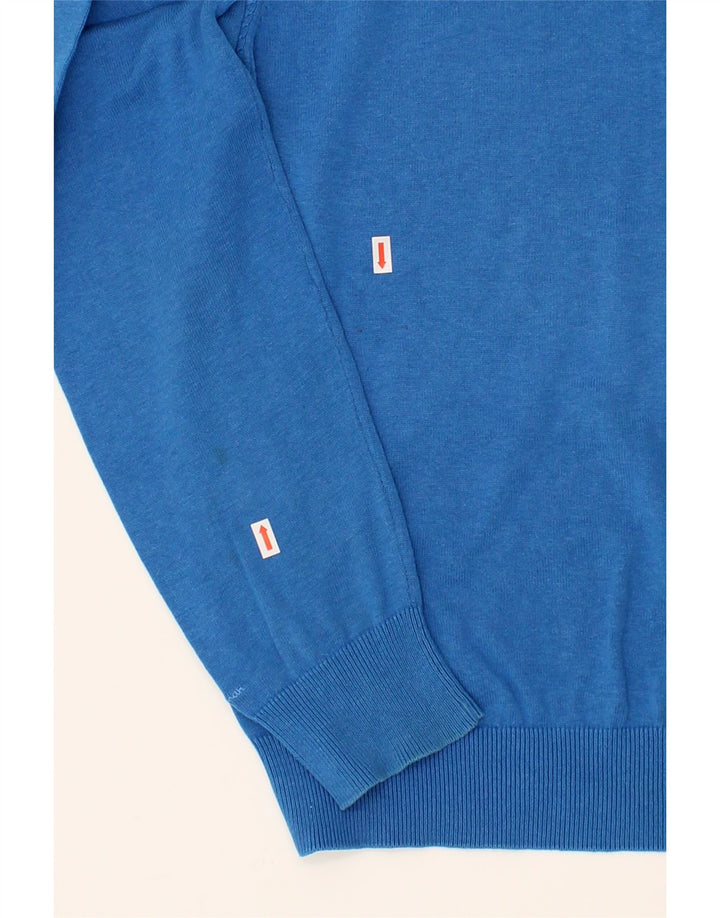 BEN SHERMAN Mens V-Neck Jumper Sweater Large Blue Cotton Vintage Ben Sherman and Second-Hand Ben Sherman from Messina Hembry 