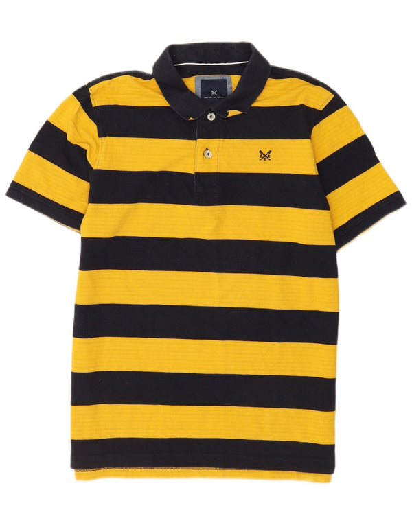 Crew Clothing Polo da uomo a maniche corte grande in cotone a righe gialle