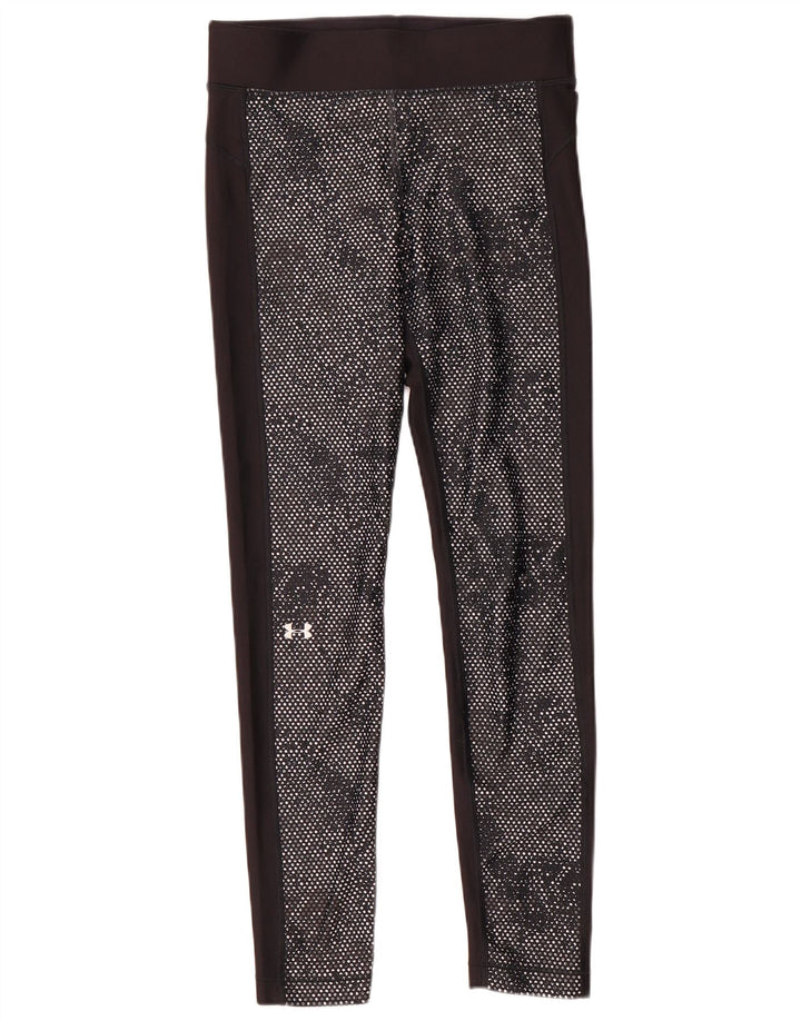 Under Armour Damen Heat Gear Leggings UK 14 Medium Schwarz Polyester
