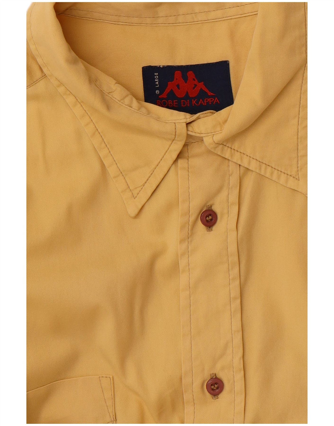 KAPPA Mens Shirt Large Yellow Cotton