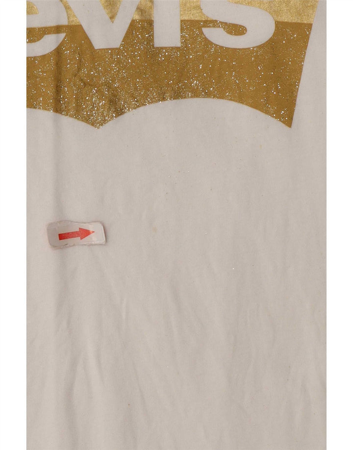 Levi's Womens Graphic T-Shirt Top UK 14 Medium White