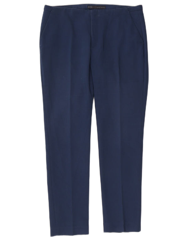 Zara Womens Slim Chino Trousers Large W30 L27 Blue