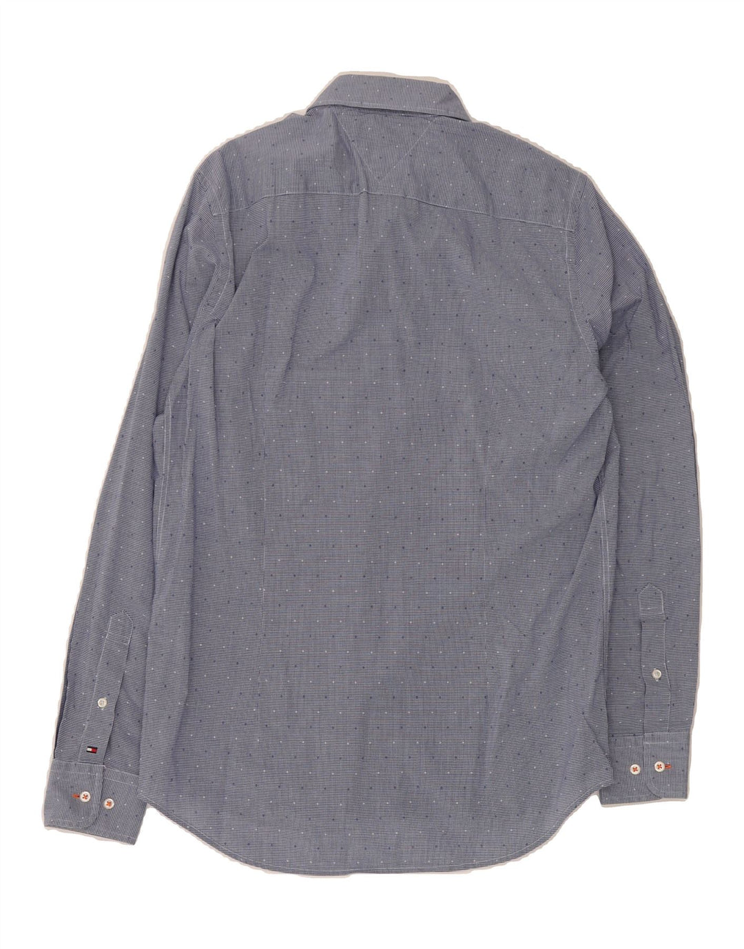 TOMMY HILFIGER Mens Slim Fit Shirt Large Blue Spotted Vintage Tommy Hilfiger and Second-Hand Tommy Hilfiger from Messina Hembry 