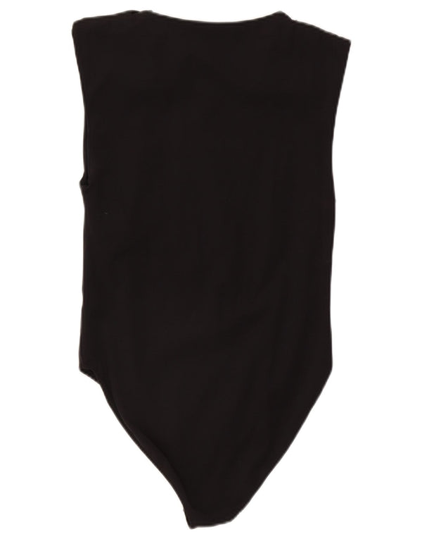 Macacão feminino sem mangas Zara UK 14 grande poliamida preta