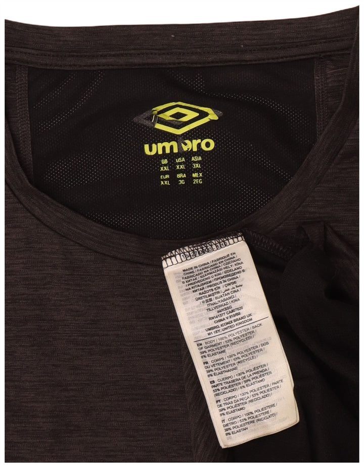 Umbro Mens T-Shirt Top 2XL Grey Colourblock Polyester
