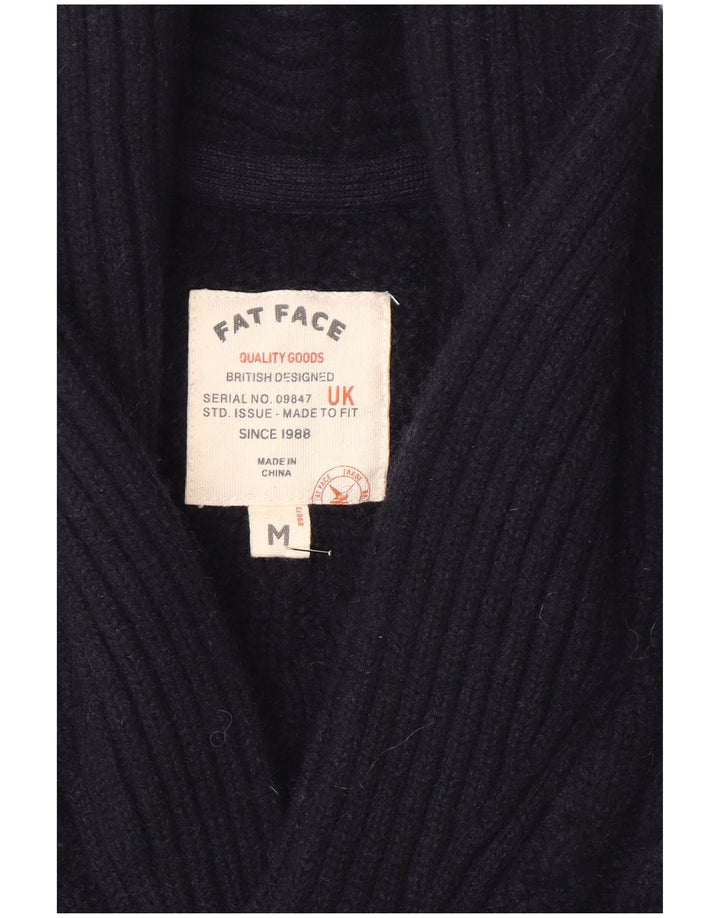 Fat Face Herre Cardigan Sweater Medium Marineblå Uld