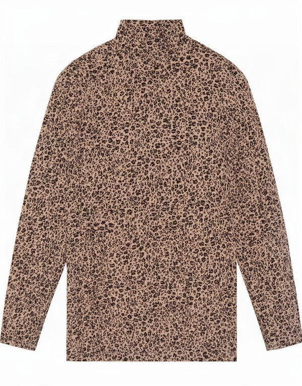 Marks & Spencer Damen Top Langarm UK 16 Large Beige Animal Print
