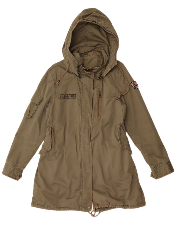 Giacca militare con cappuccio da donna Tommy Hilfiger UK 14 cotone kaki medio
