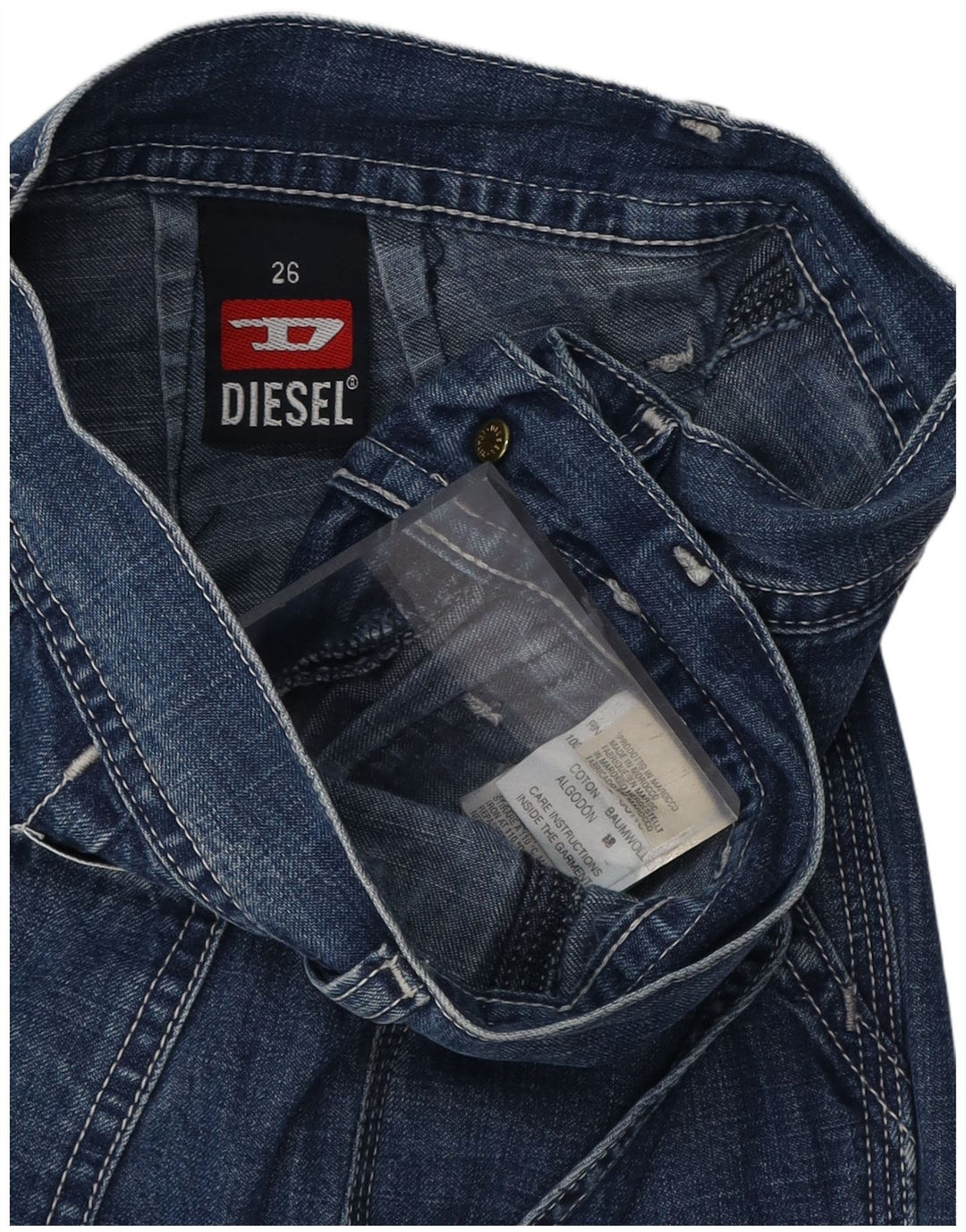 DIESEL Womens Bootcut Jeans W26 L27  Blue Cotton