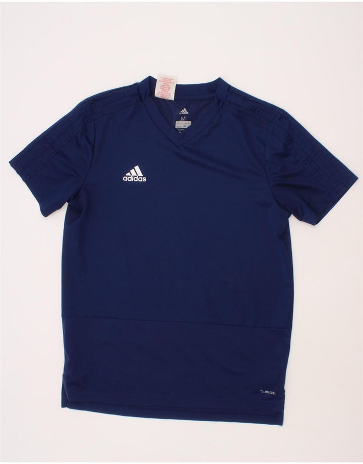 ADIDAS Boys Climacool T-Shirt Top 11-12 Years Medium Navy Blue Polyester Vintage Adidas and Second-Hand Adidas from Messina Hembry 