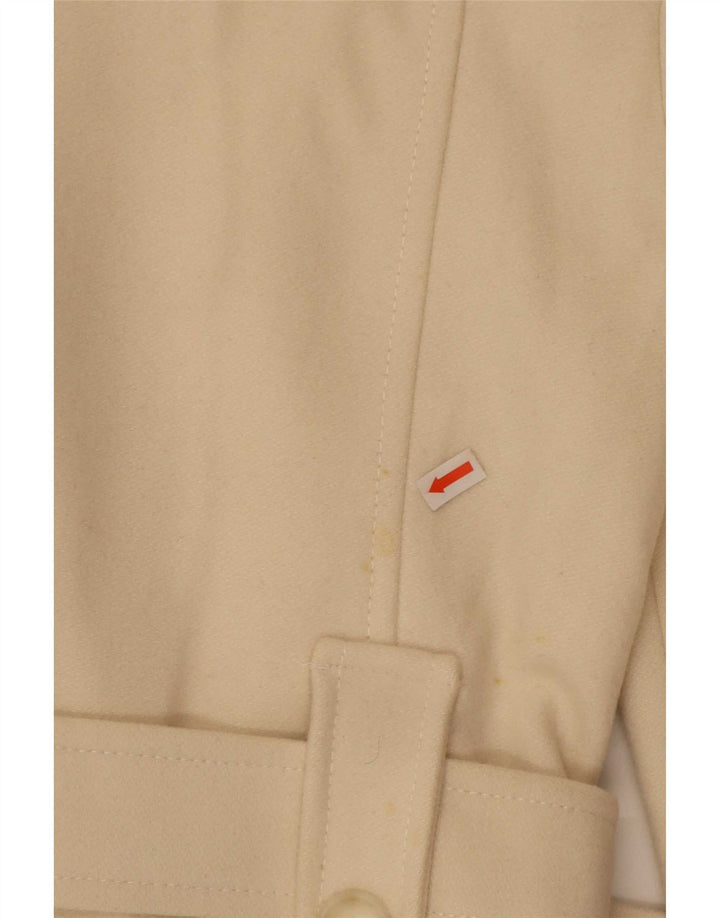 Cappotto Doppiopetto Donna Benetton IT 40 Small Beige Lana