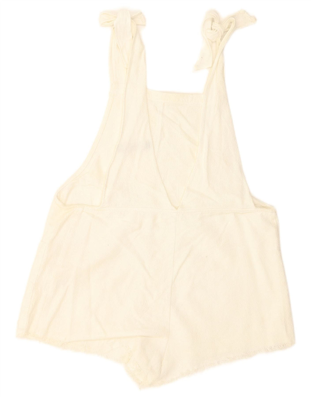 Zara Damen-Latzhose, mittelgroß, W36, aus weißer Baumwolle