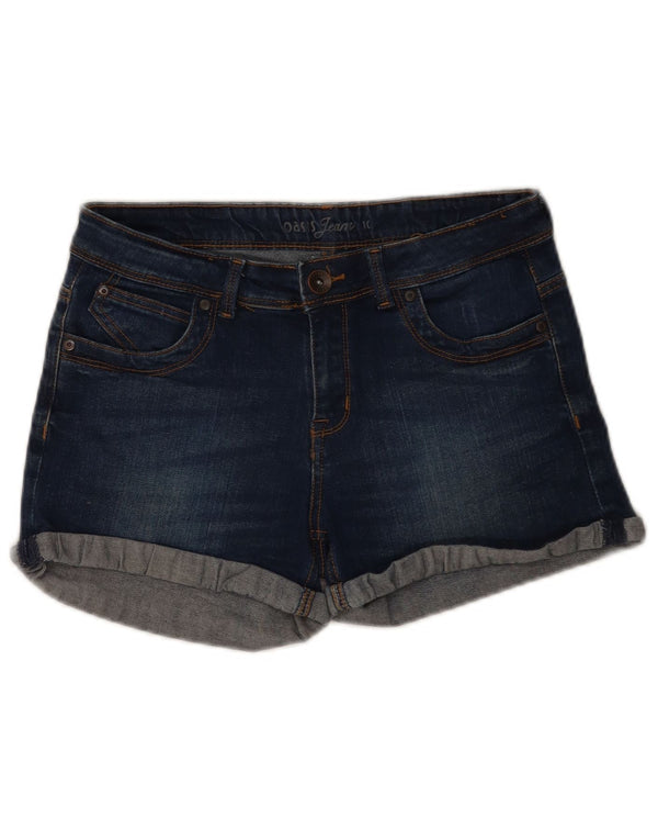 Oasis Womens Denim Shorts UK 10 Small W28 Navy Blue Cotton