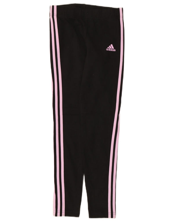 Adidas Mädchen-Leggings, 13–14 Jahre, schwarze Baumwolle
