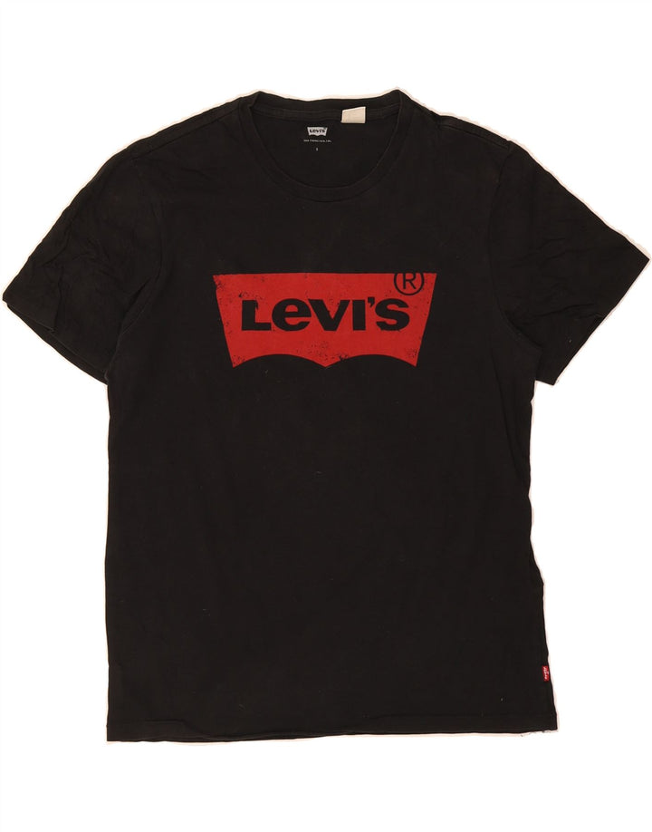 LEVI'S Mens Graphic T-Shirt Top Small Black Cotton Vintage Levi's and Second-Hand Levi's from Messina Hembry 